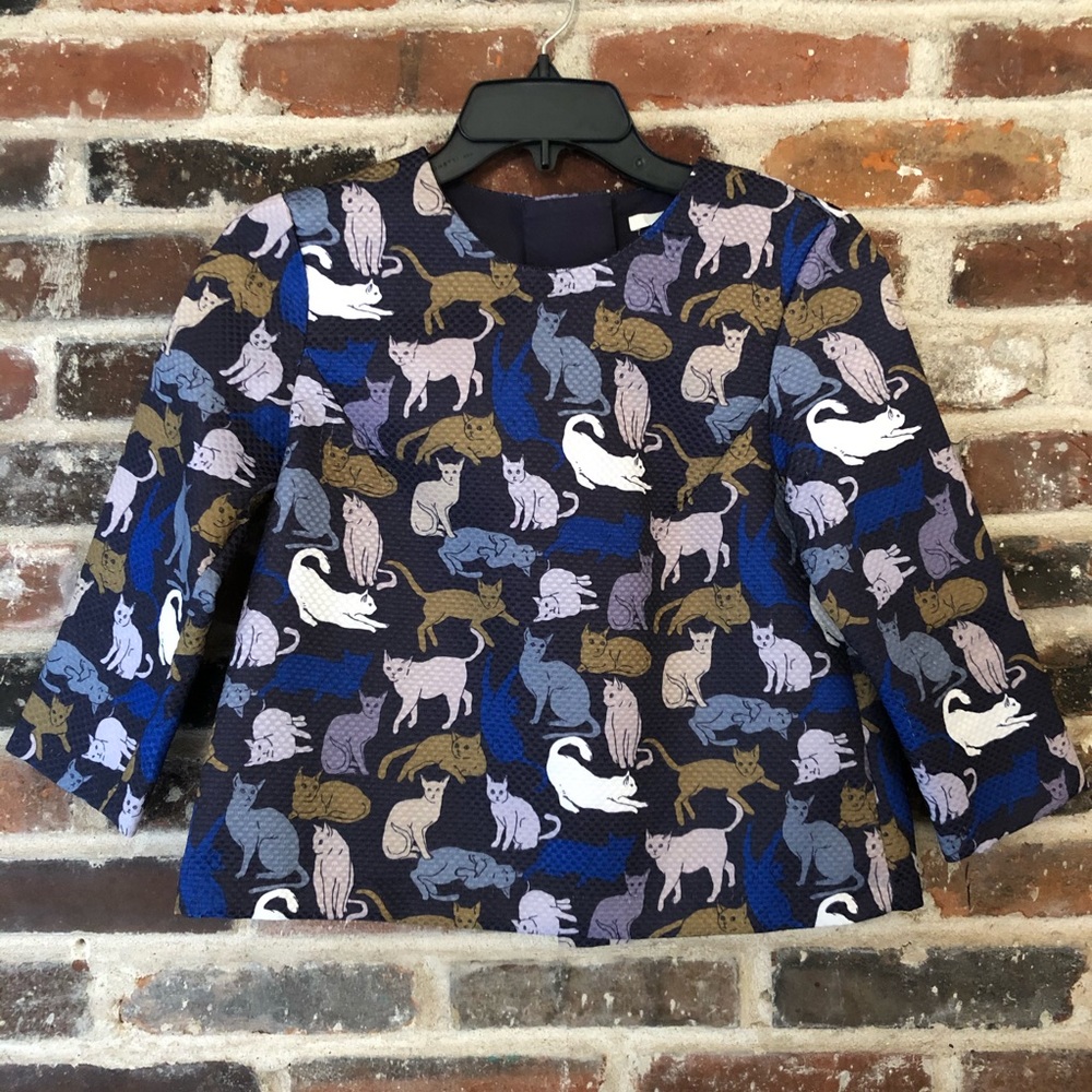 H&M - Super Cute Multicolor Cat Prints Crop Top